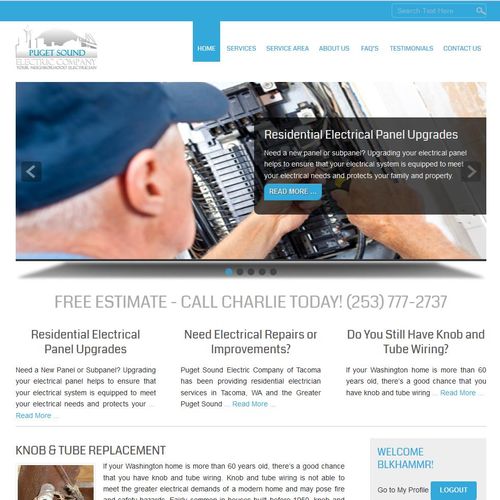 Website designed for electrician