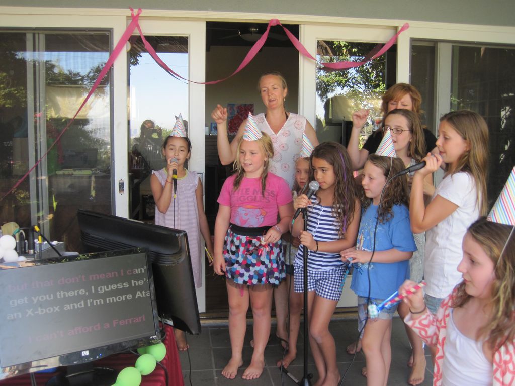 kids party outdoor, shaded area.