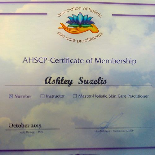 I am a member of the Holistic Skin Care Practition