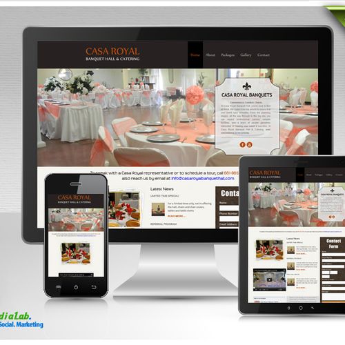 Banquet Hall mobile responsive website design and 
