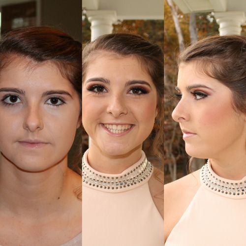 Before and After Homecoming makeup. Natural and li