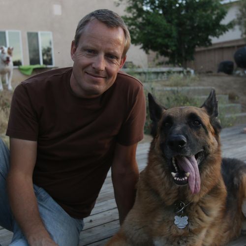 Me with my German Shepherd Dog Sylvester