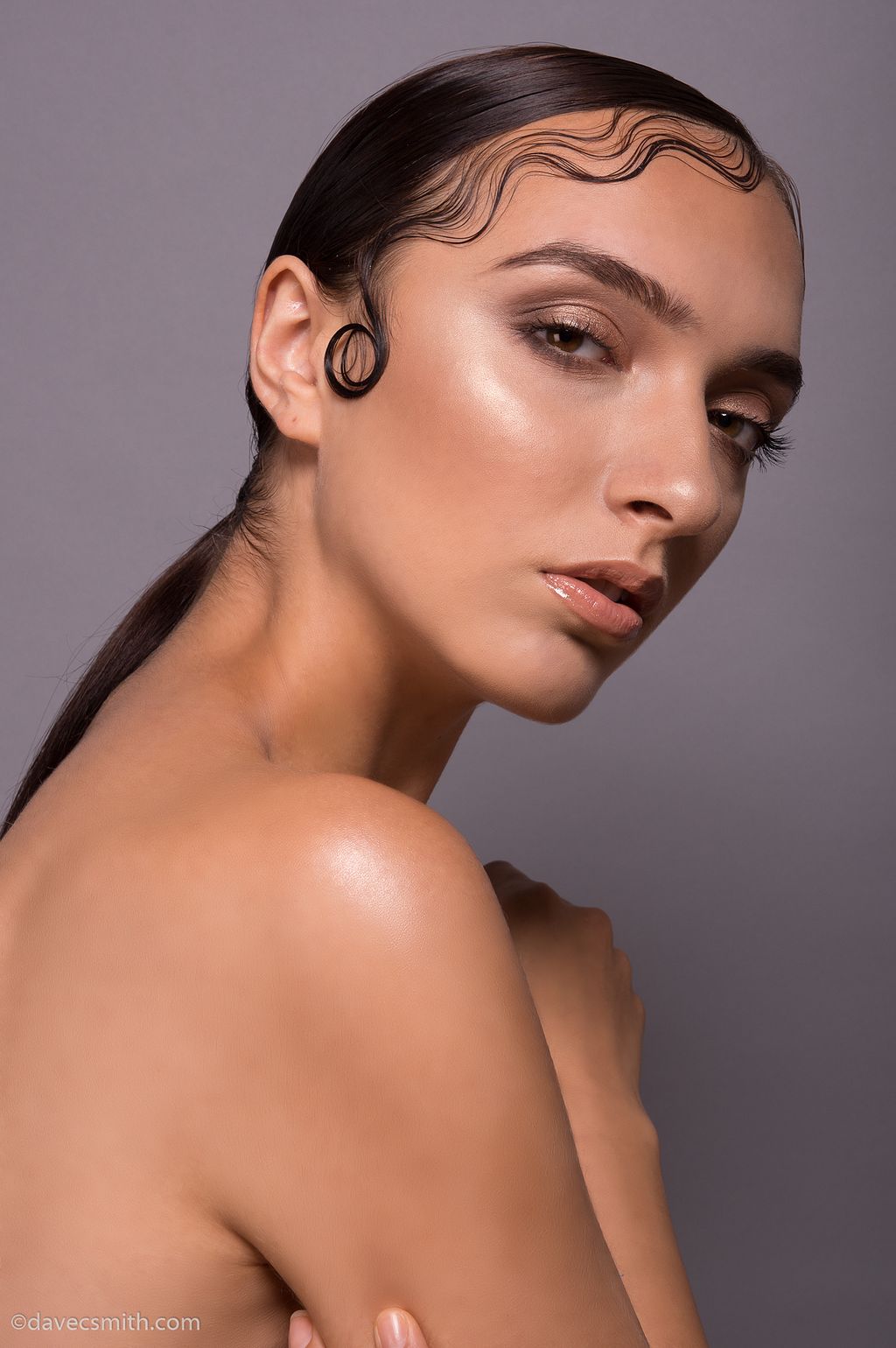 A high fashion headshot from the studio.