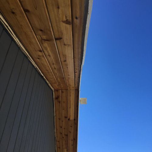 Tongue and groove cedar soffits