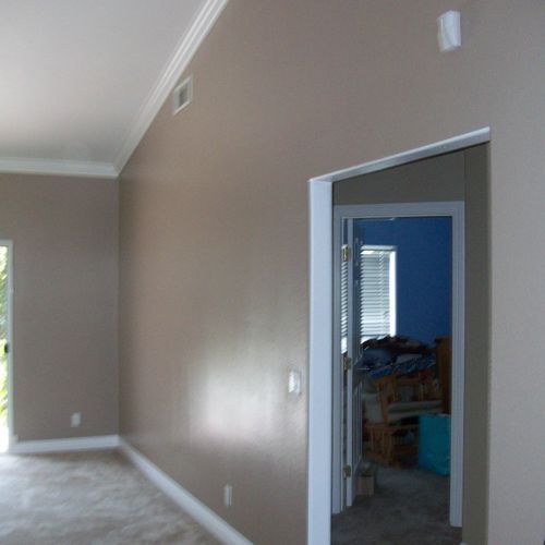 Detail of trim,baseboard, and wall color