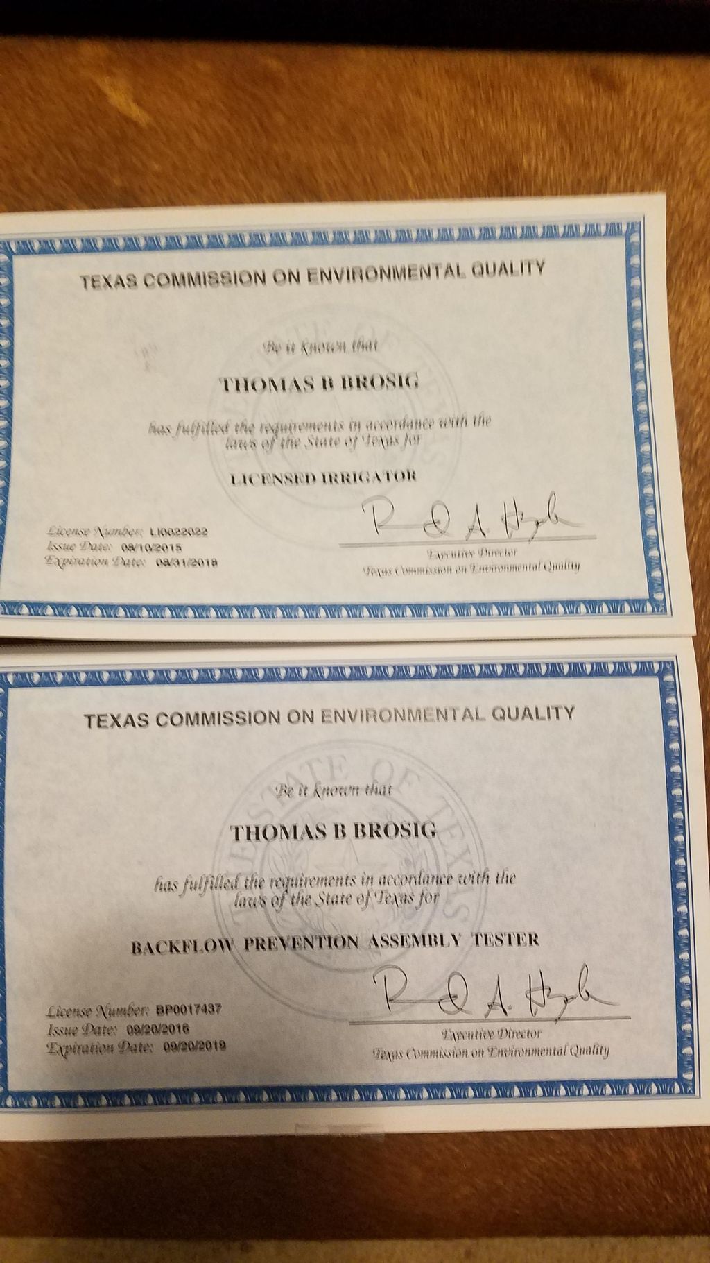 Licensed irrigator and backflow preventor