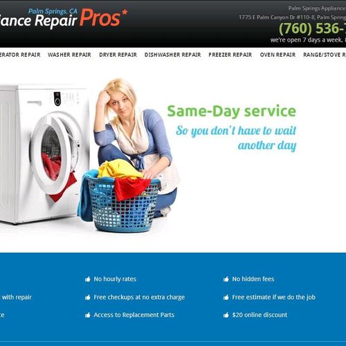 Palm Springs Appliance Repair Pros
7 Days a Week E