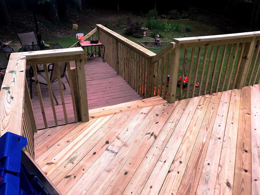 custom decks, boards ran on an angle...