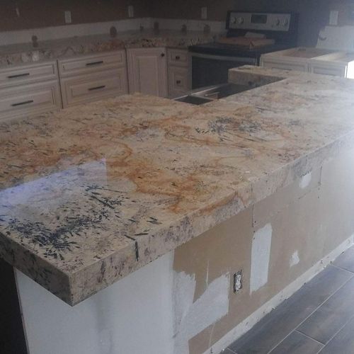 One of our first job for Stone Tops, 3 inches cust