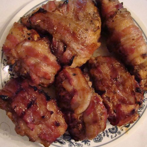 Bacon wrapped Mediterrean Chicken w/ Pineapple-Blu