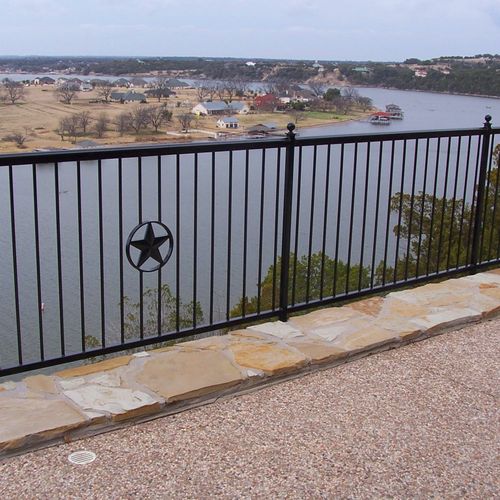 Custom black iron fence/railing with star inserts