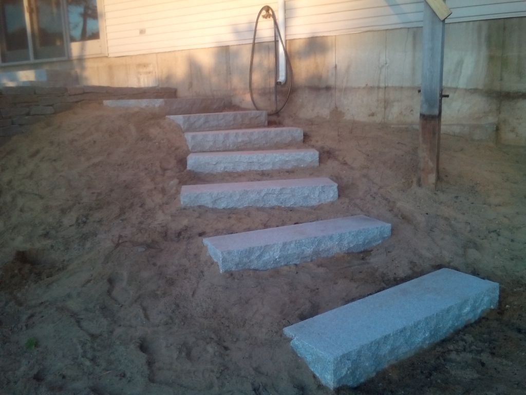 4' granite steps installed. New Castle Nh