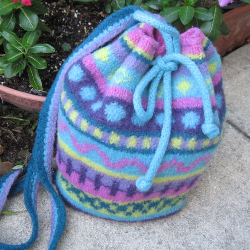 Knitted fair Isle backpack