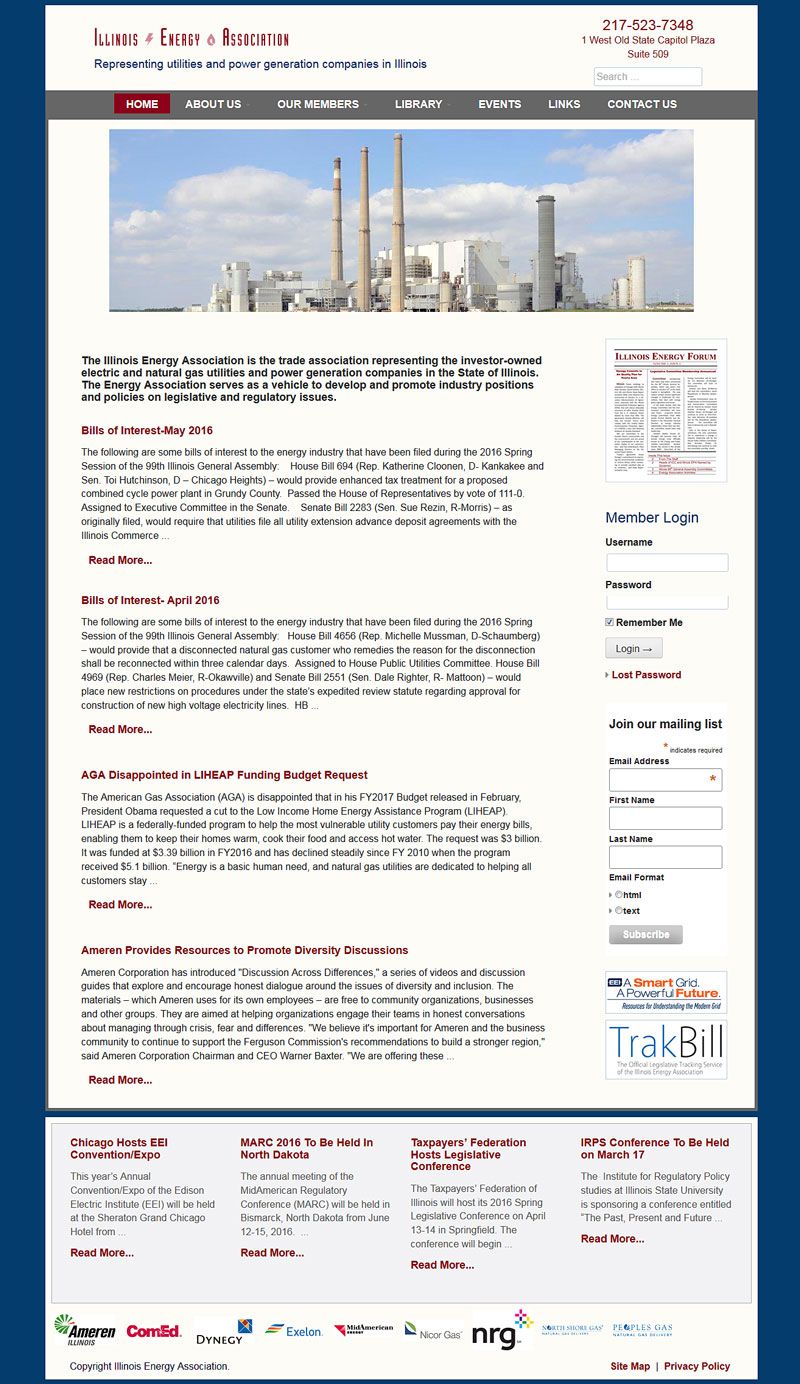 IEA WordPress website with members-only content at