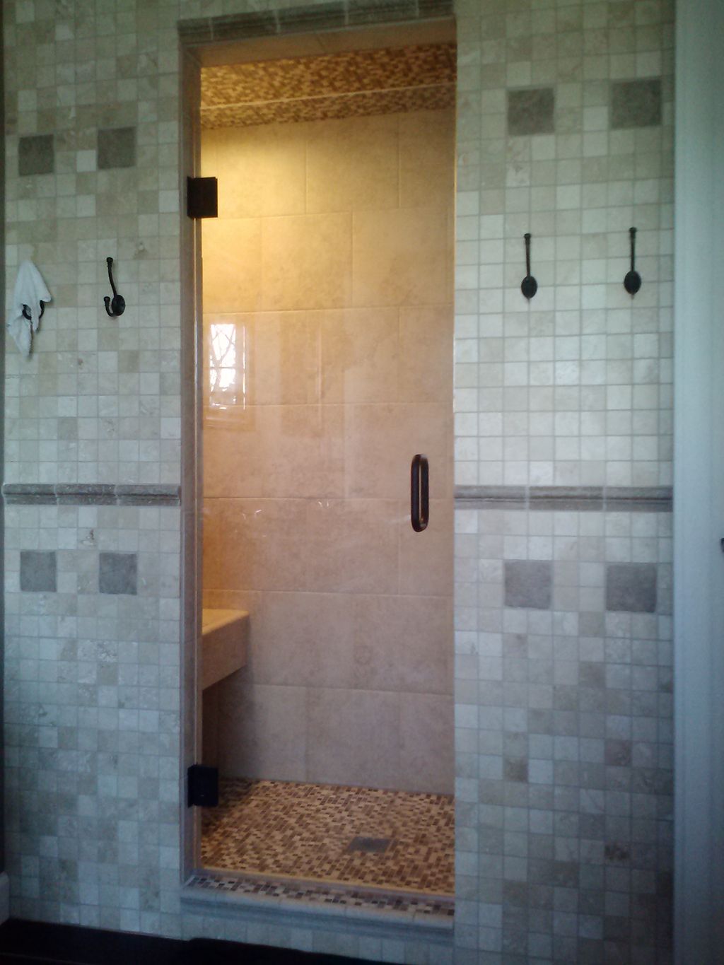 3/8" Clear Glass w/ Oil Rubbed Bronze Hardware