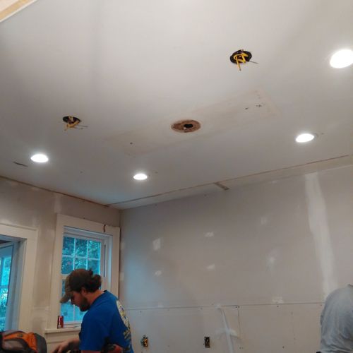 Can and Pendant installed, and drywall replacement