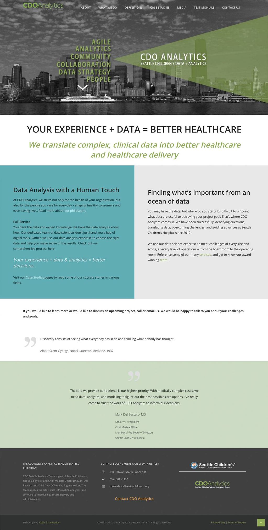 Responsive WordPress Site for CDO Analytics, the D