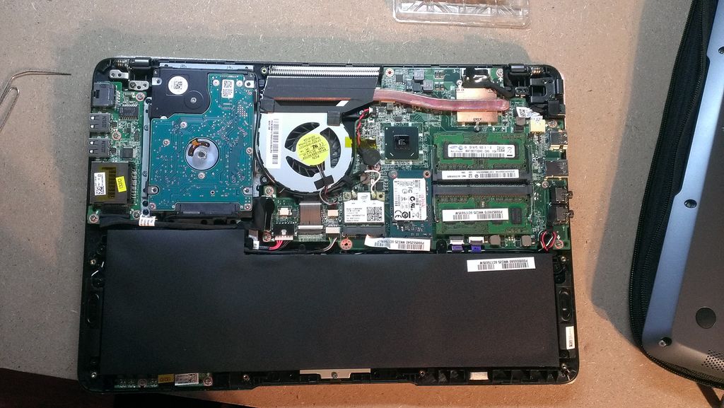 Ram upgrade in a Toshiba Ultrabook.