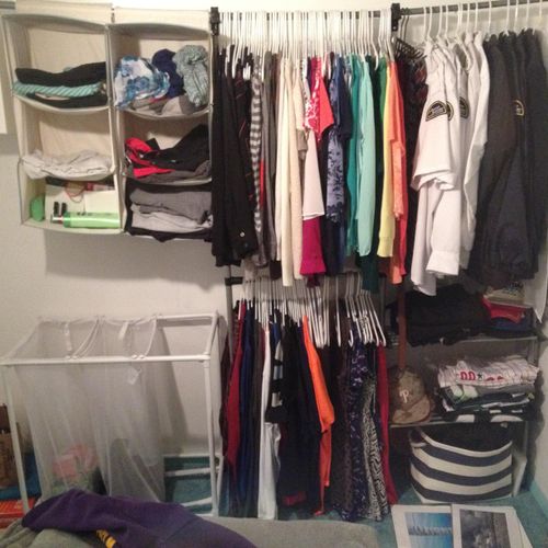 My basement had no closet space for the bedroom. T