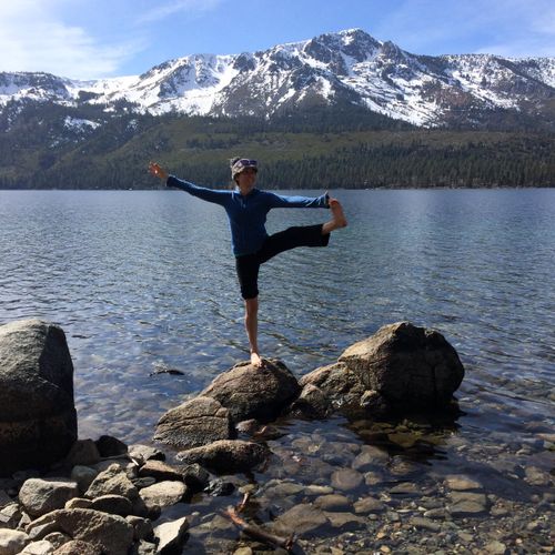Practicing yoga out and about in Nature.  We can w