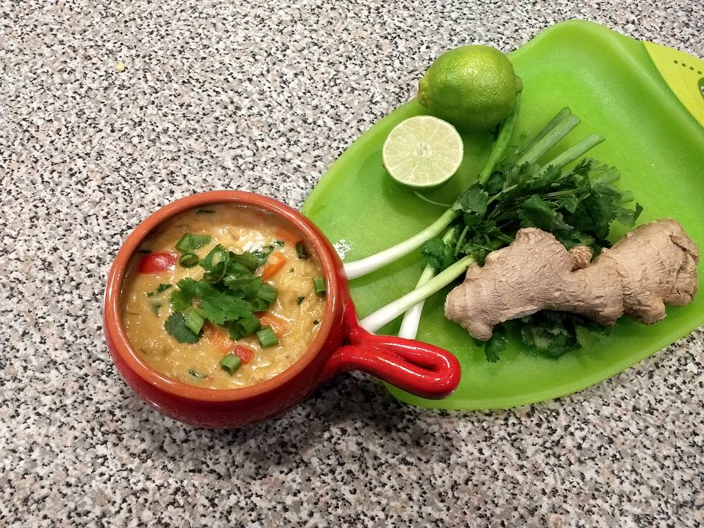 Thai coconut curry chicken soup