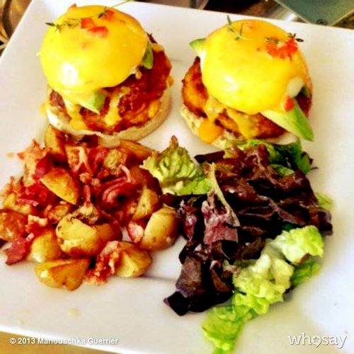 Caribbean Crabcake Benedict with Scotch Bonnet Hol