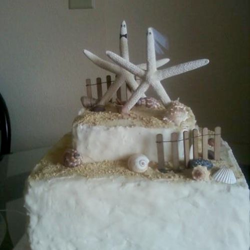 Simple Beach Wedding Cake