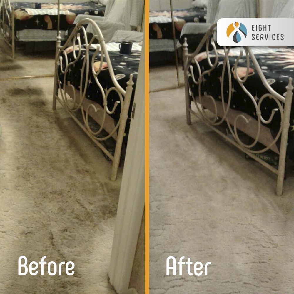 Deep hot steam cleaning. Before & After.