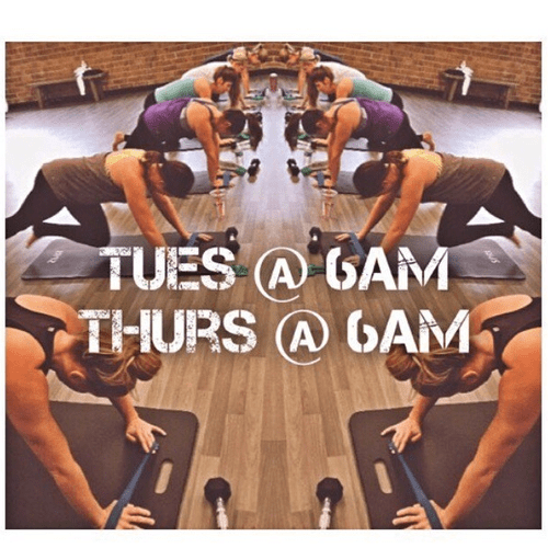 Barre Pilates every Tuesday and Thursday at 6am wi