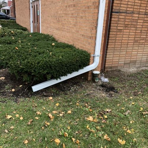 Commercial downspout correction 