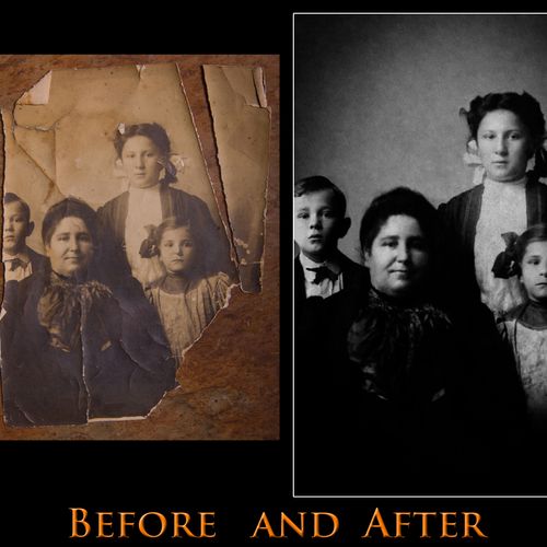 A before and after of a restoration service.