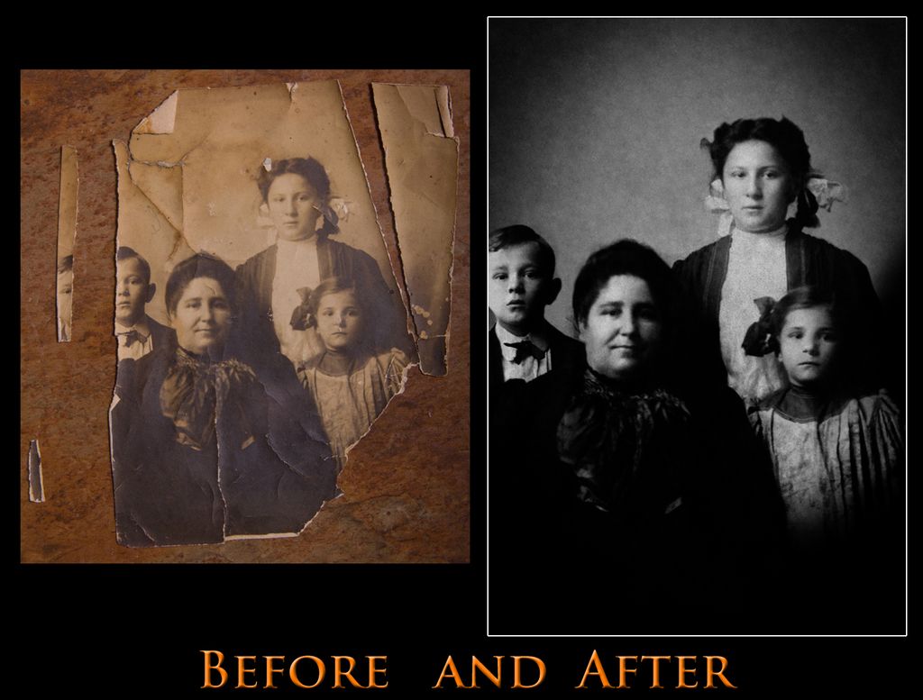 A before and after of a restoration service.
