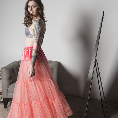Colored petticoats to add pizazz to formal gowns.