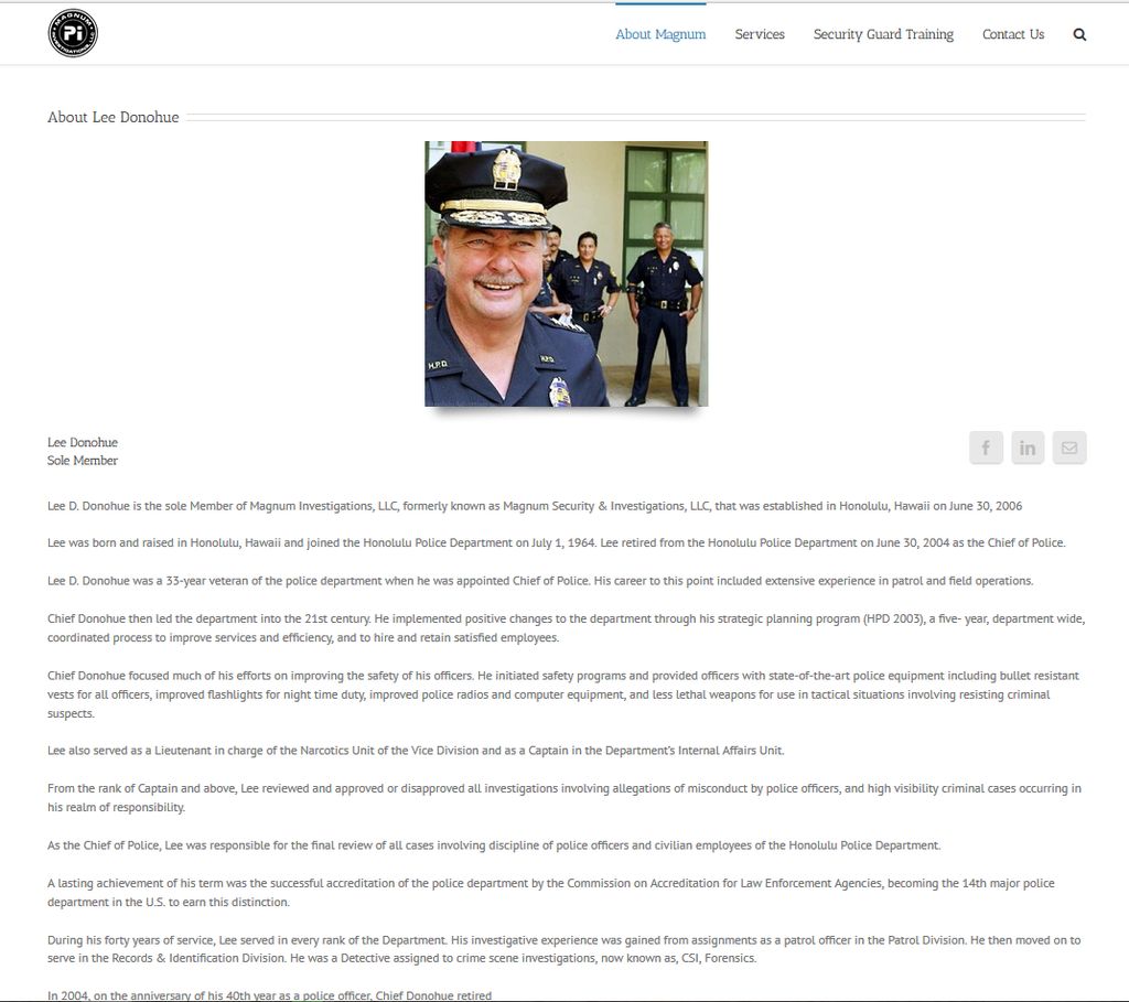 Magnum Investigations Website