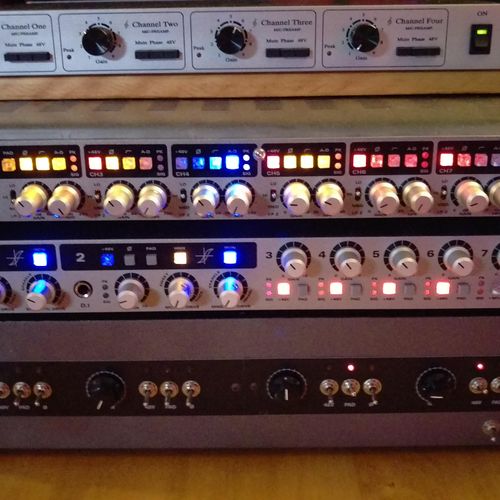 Class A mic preamps, Apogee and Burr Brown convert