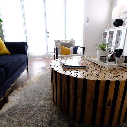 Natural tree branch coffee table with stunning nav
