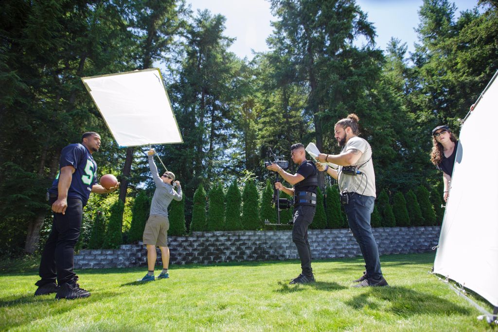 On set with Bobby Wagner