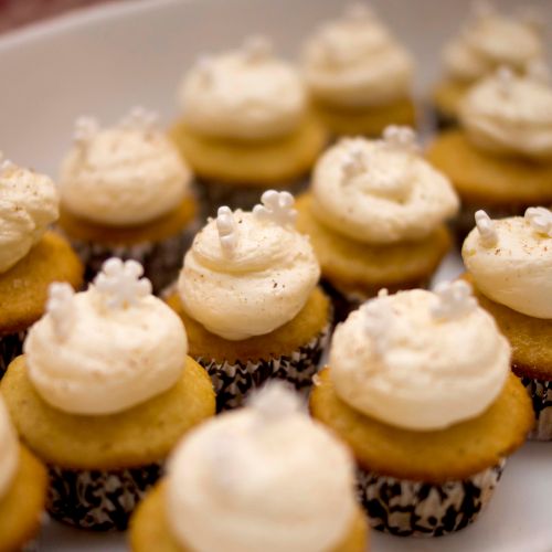 Eggnog cupcakes for corporate Christmas party.