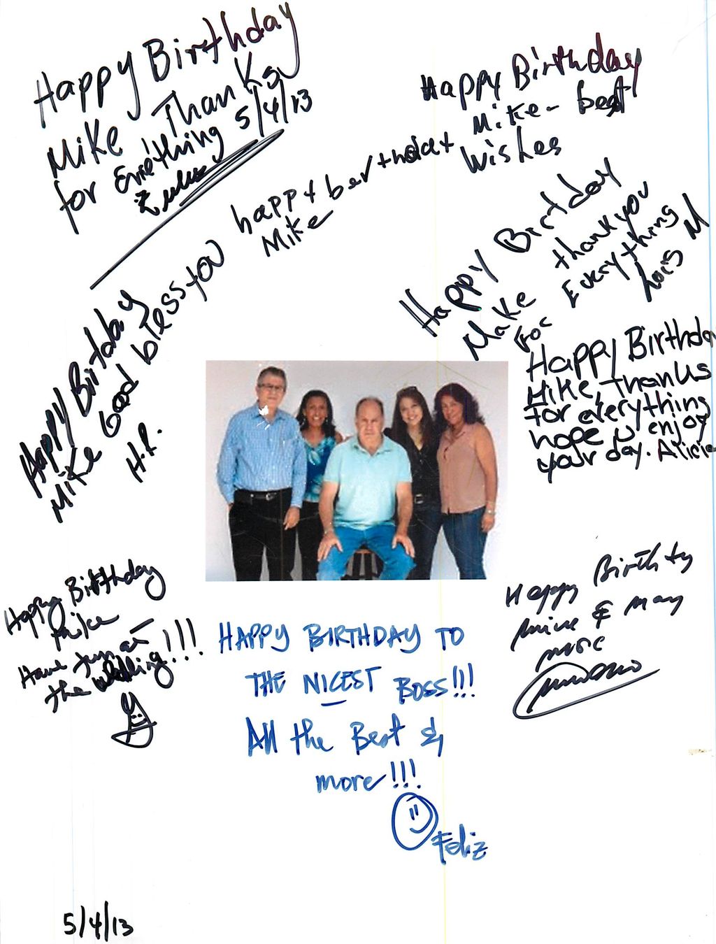 Birthday card from my co-workers