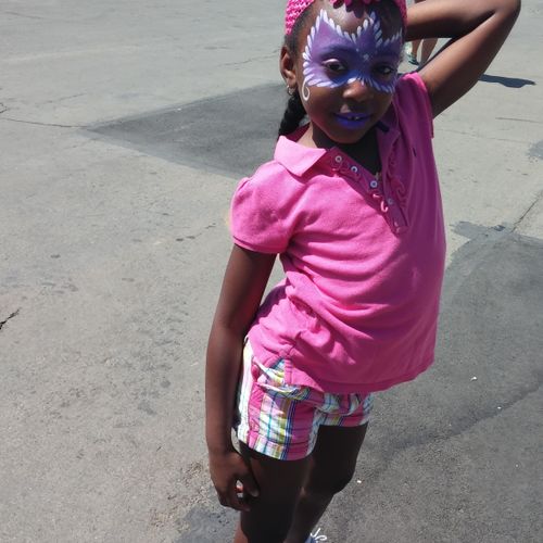 My granddaughter  showing her tennis poses 