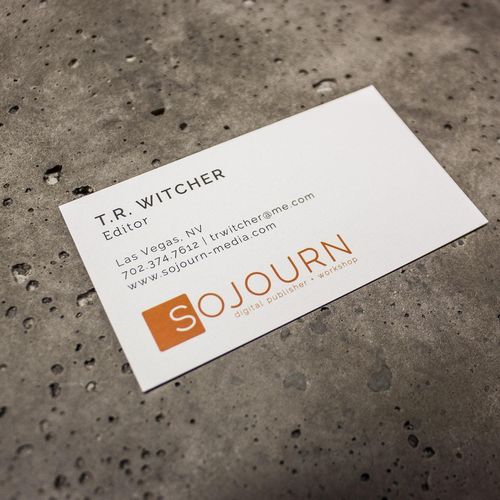 Business card design layout for Sojourn. Also prov
