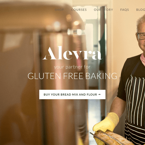 Alevra - website for promoting and selling gluten 
