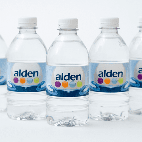 Company-branded water bottles