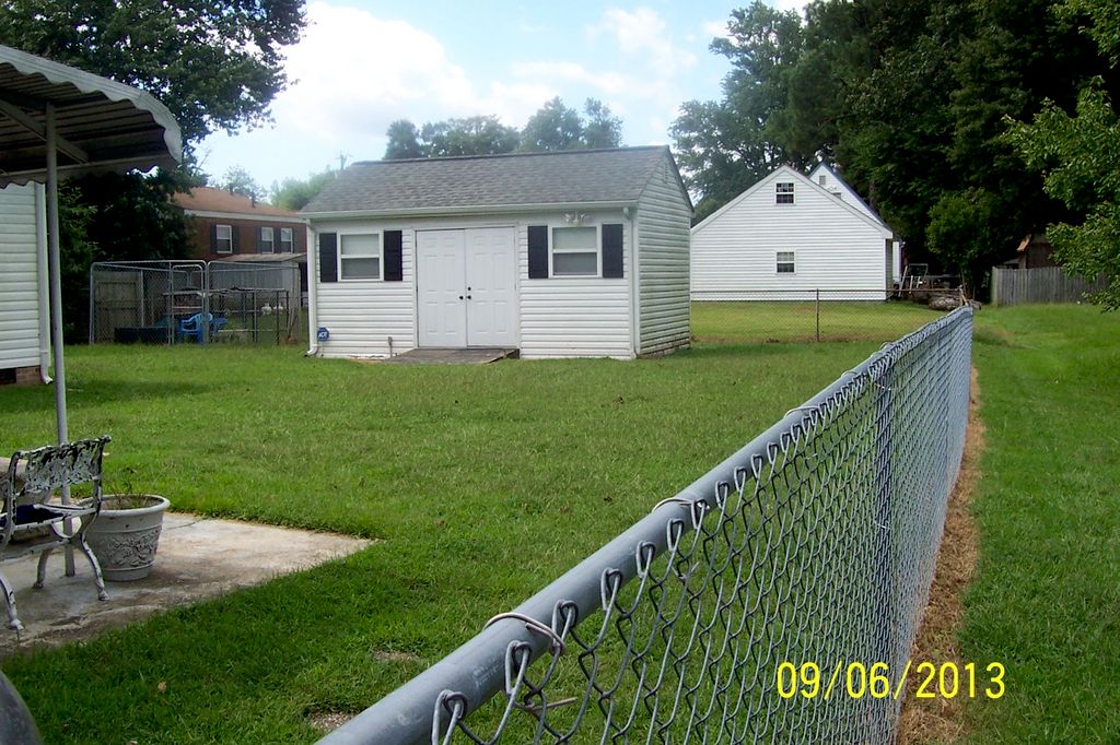 Half of backyard