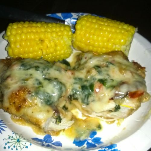 Spinach and Cheese Stuffed Chicken Breast,
