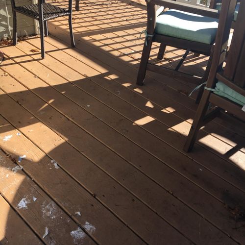 Stained dirty wooden deck/ before