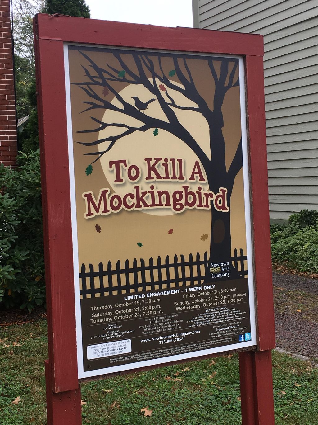 “To Kill a Mockingbird” poster for a local theater