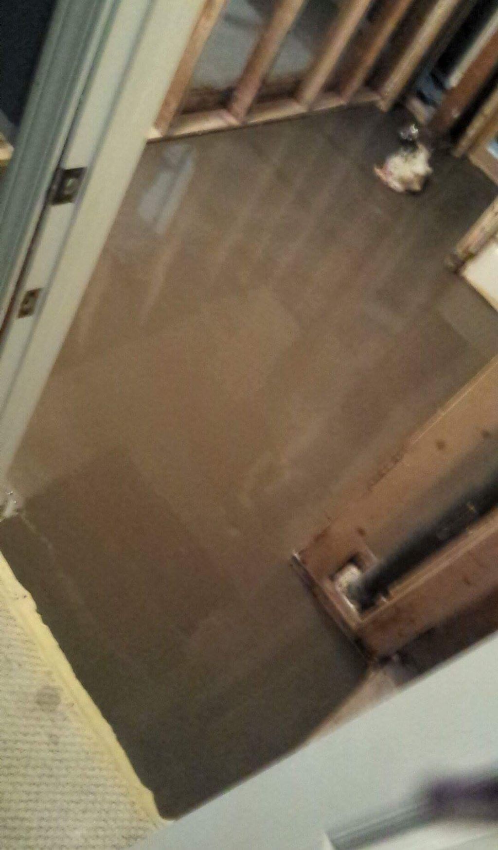 self leveling floor - installed tile next day  .. 