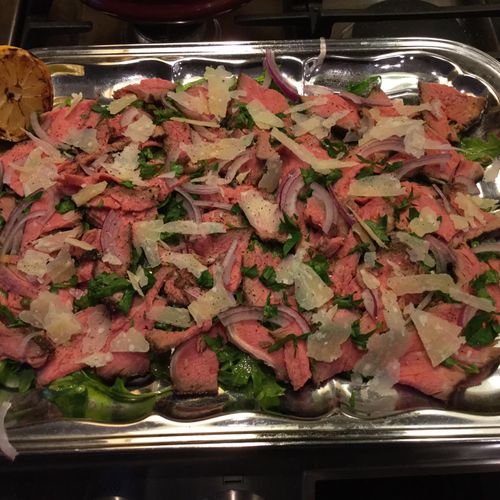 Steak carpaccio salad