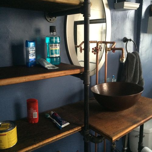 A new bathroom vanity with some Steam Punk inspira